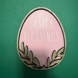 Rae Dunn Pink Easter Blessings Egg Decor